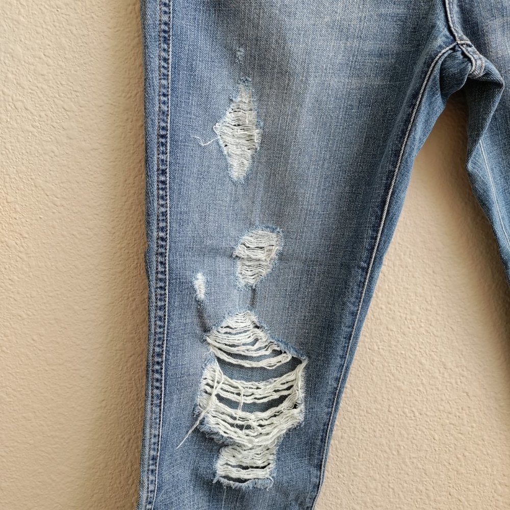 J. Crew Vintage Straight Raw Frayed Jeans High Rise Destroy Size 28R - Picture 4 of 15